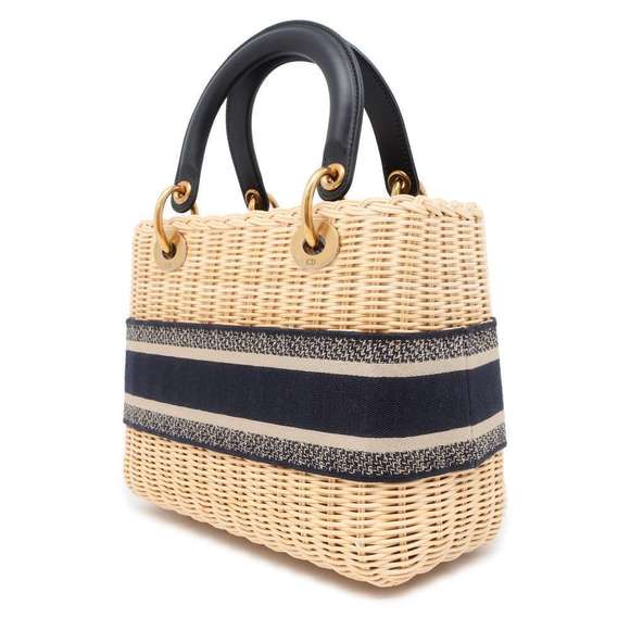 Dior Hand Oblique Way Medium Biege/Navy 2 Bag - Picture 1 of 11